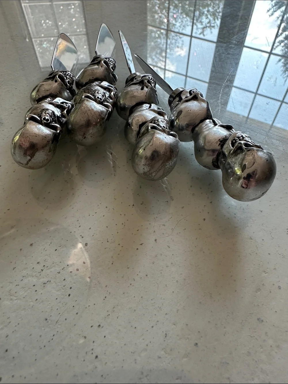 Boston Warehouse Skull Cheese Spreaders - Set of 4